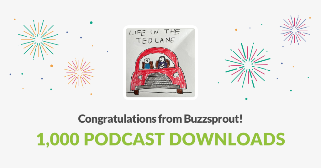 Ted's podcast has reached 1000 downloads! Congratulations from Buzzsprout! 
